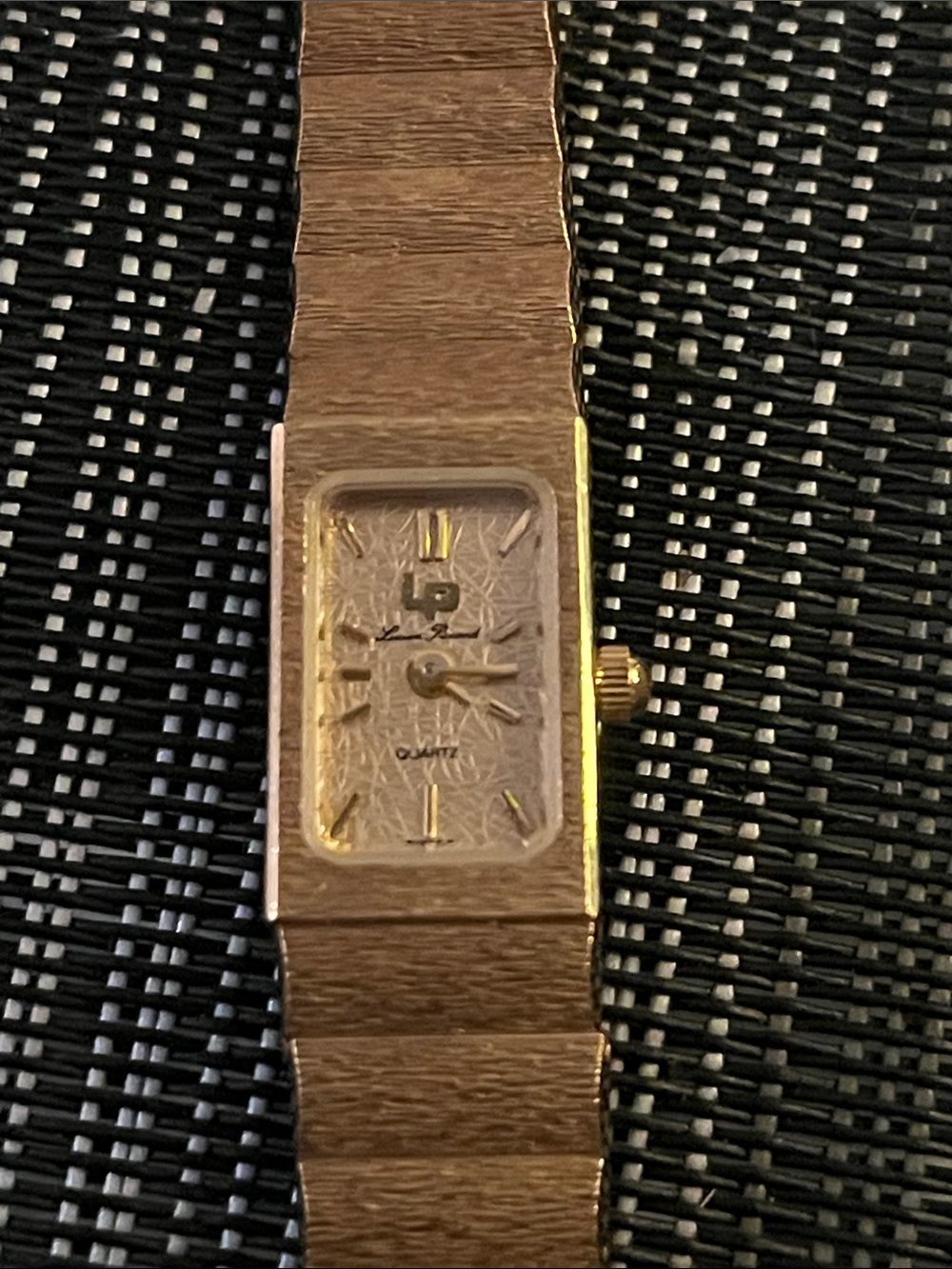 Lucien Piccard  Gold Rectangular Bracelet Watch